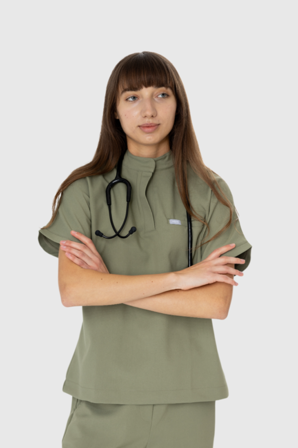 Bluza ze stójką Damska - Olive Drab