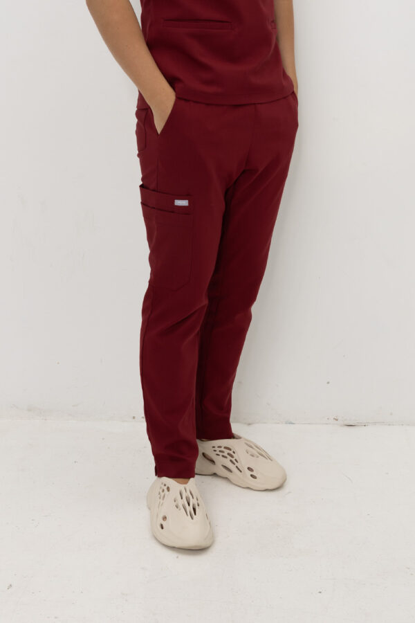 Spodnie Medyczne Męskie Basic - Burgundy
