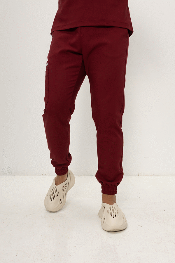 Spodnie Medyczne Męskie Joggery - Burgundy