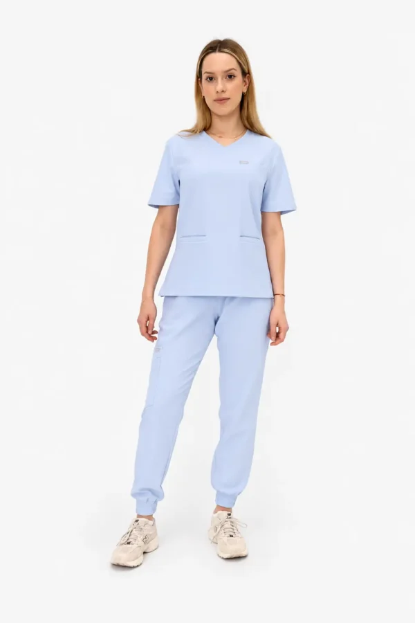 Spodnie Medyczne Damskie Joggery - Baby Blue