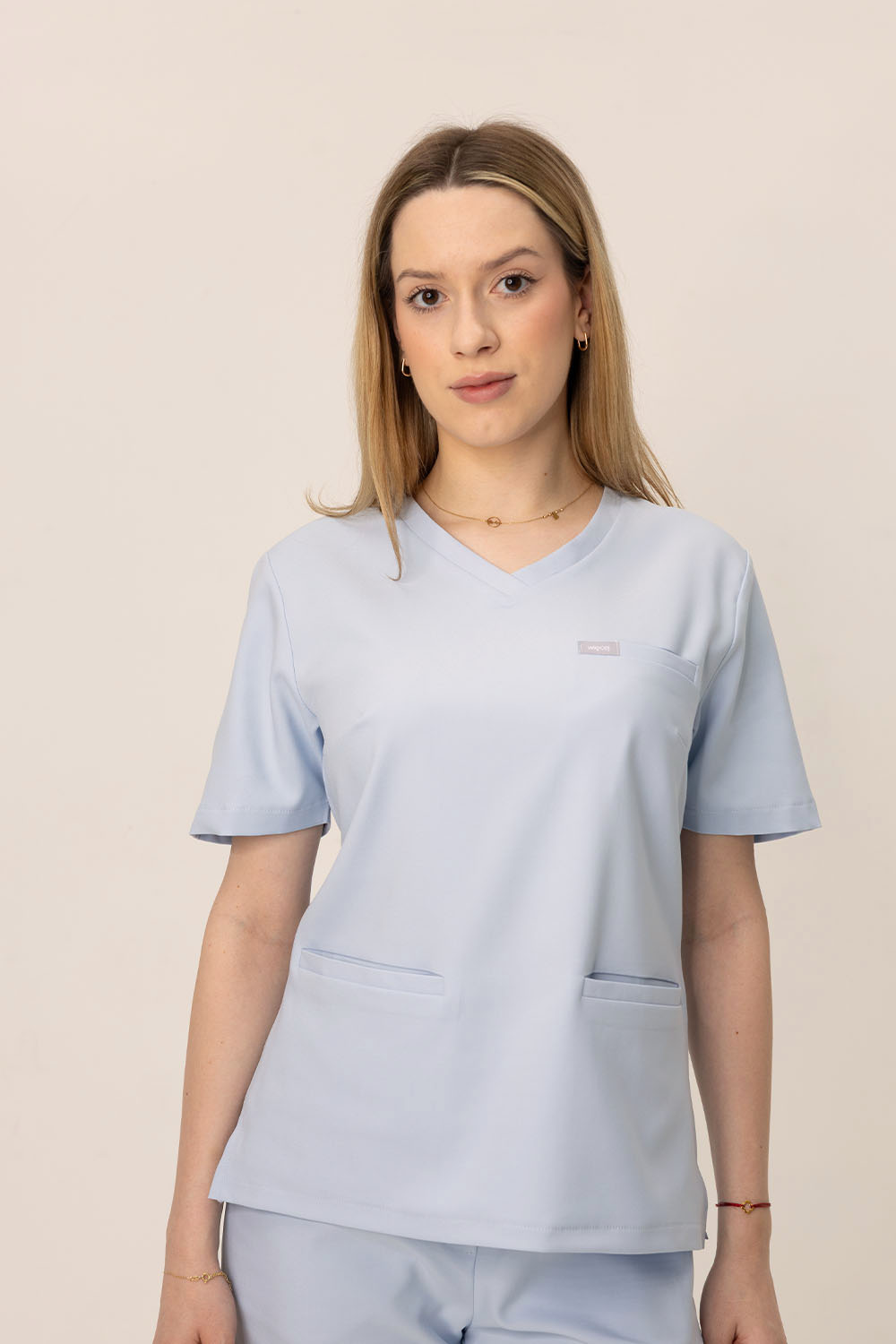 Bluza Medyczna Basic Damska - Baby Blue