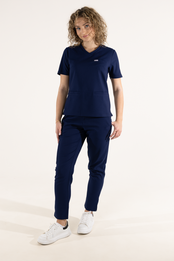 Spodnie Medyczne Damskie Basic - Light Navy