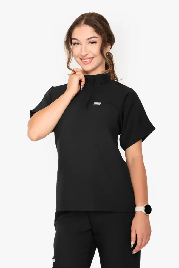 Bluza Medyczna Ze Stójką Damska - Black