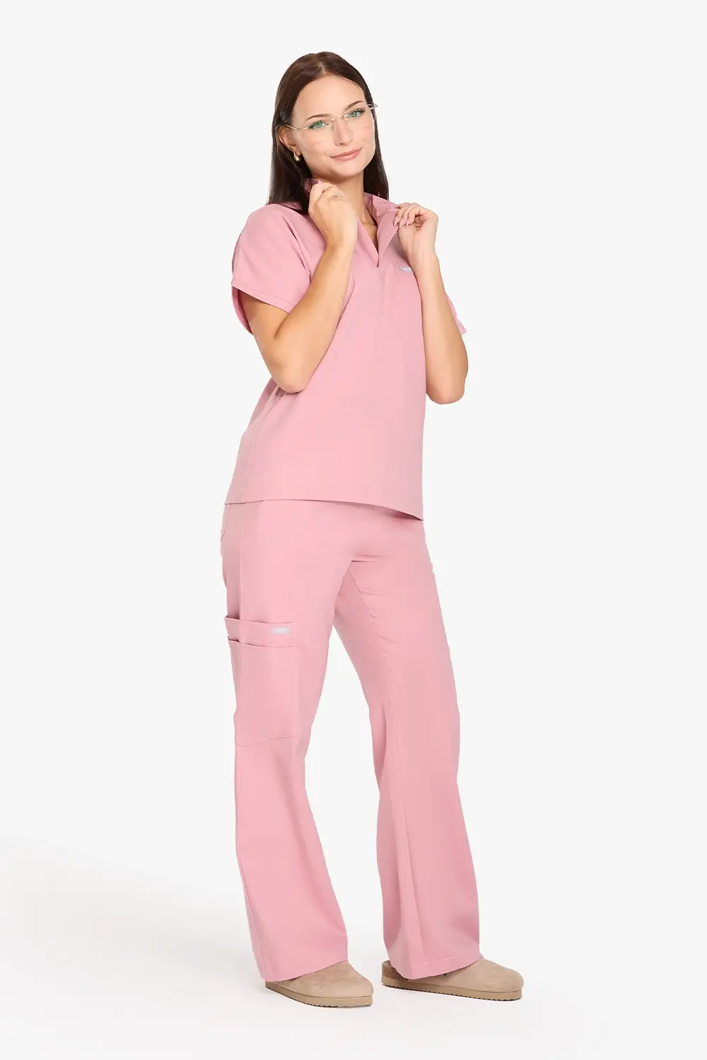Bluza Medyczna Ze Stójką Damska - Cotton Candy - obrazek 3
