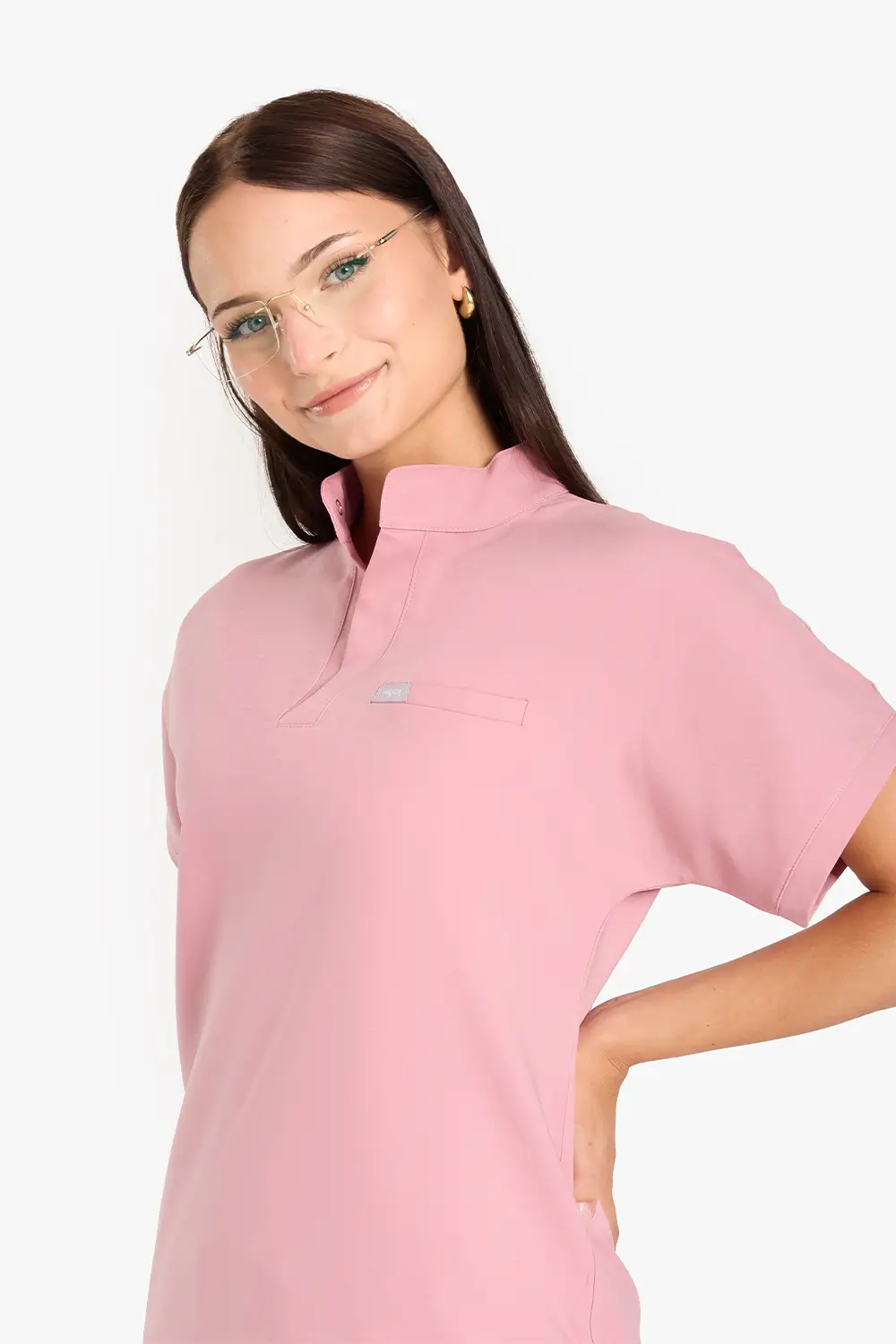 Bluza Medyczna Ze Stójką Damska - Cotton Candy - obrazek 4