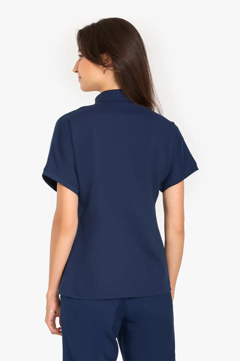 Bluza Medyczna Ze Stójką Damska - Light Navy - obrazek 2