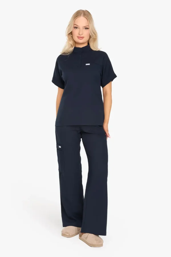 Bluza Medyczna Ze Stójką Damska - Midnight Blue