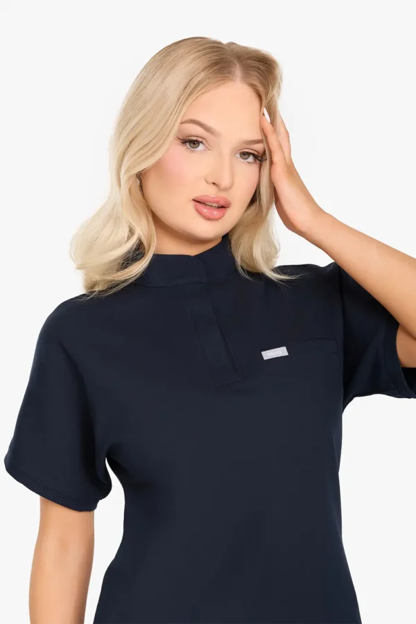 Bluza Medyczna Ze Stójką Damska - Midnight Blue