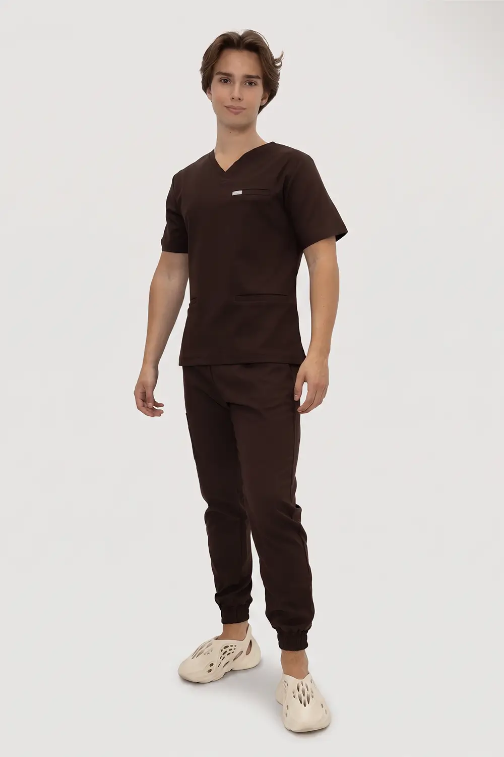Bluza Medyczna Męska Basic - Hot Chocolate - obrazek 2