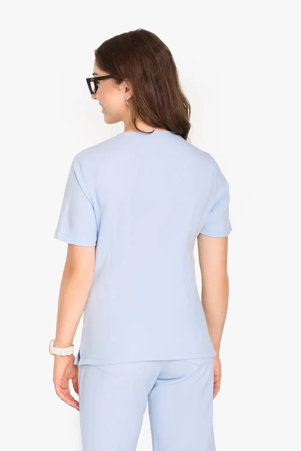 Bluza Medyczna Basic Damska - Baby Blue - obrazek 2
