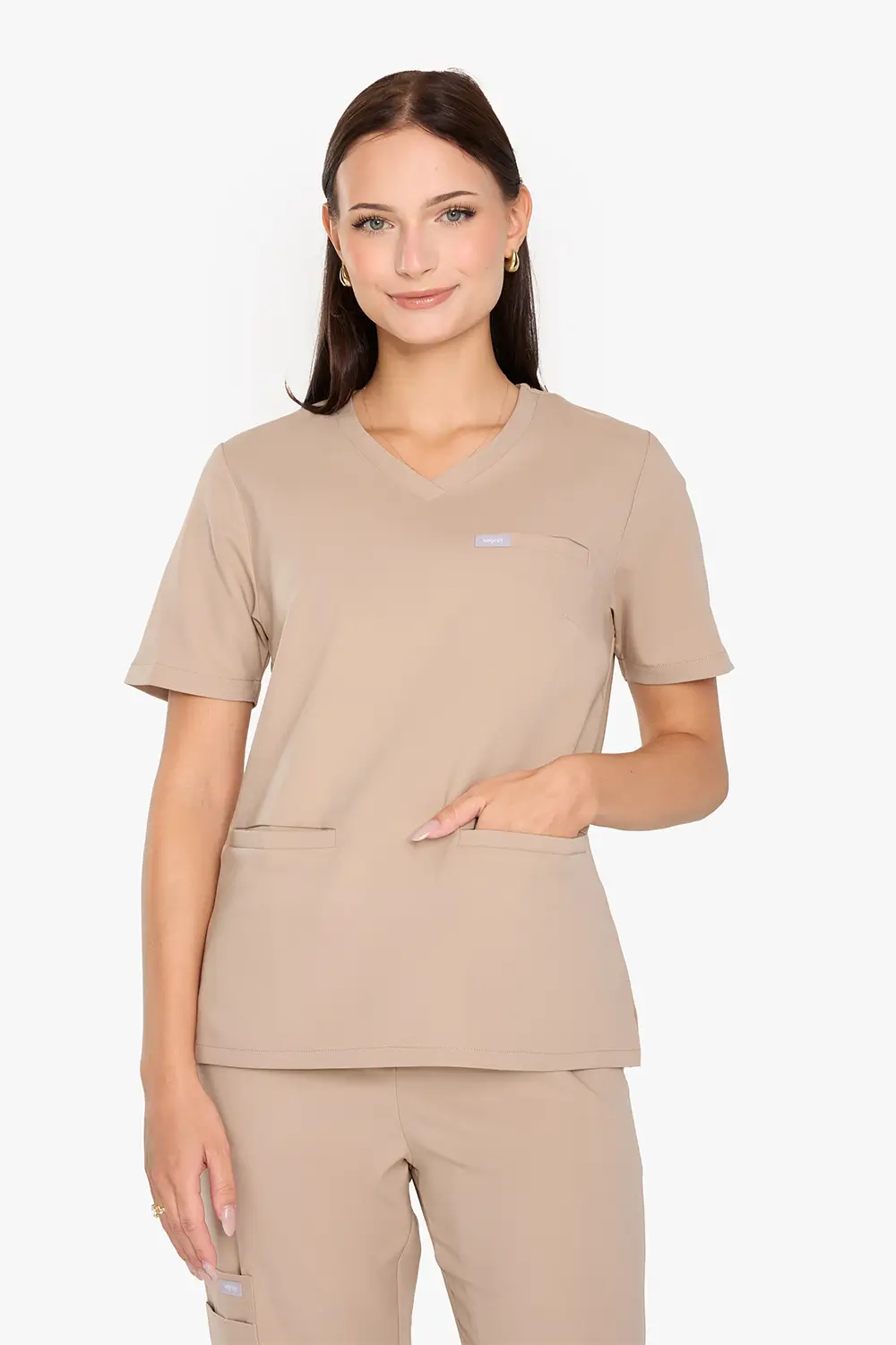 Bluza Medyczna Basic Damska - Beige