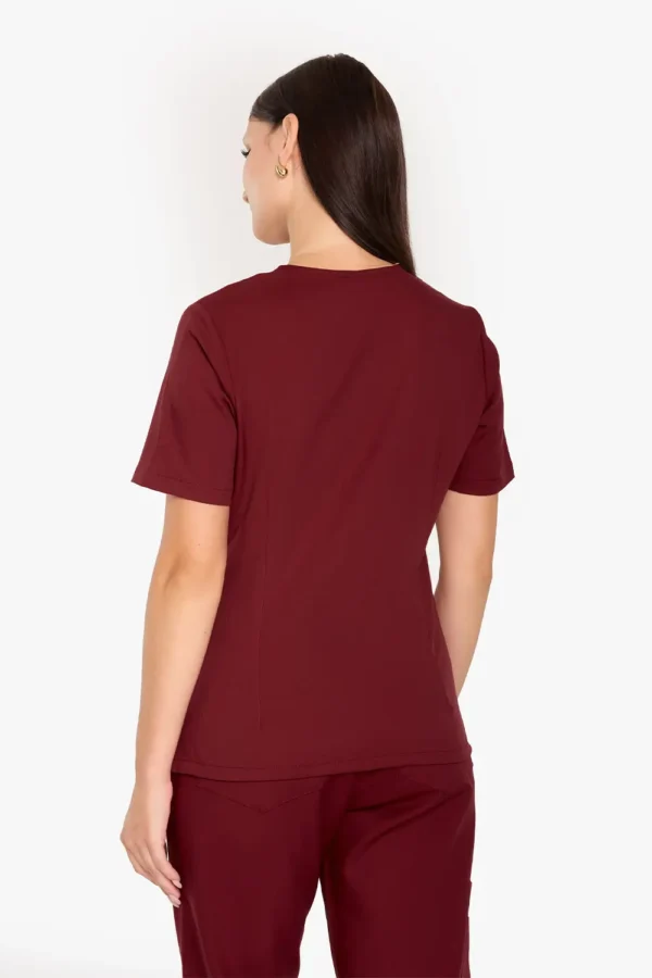 Bluza Medyczna Basic Damska - Burgundy