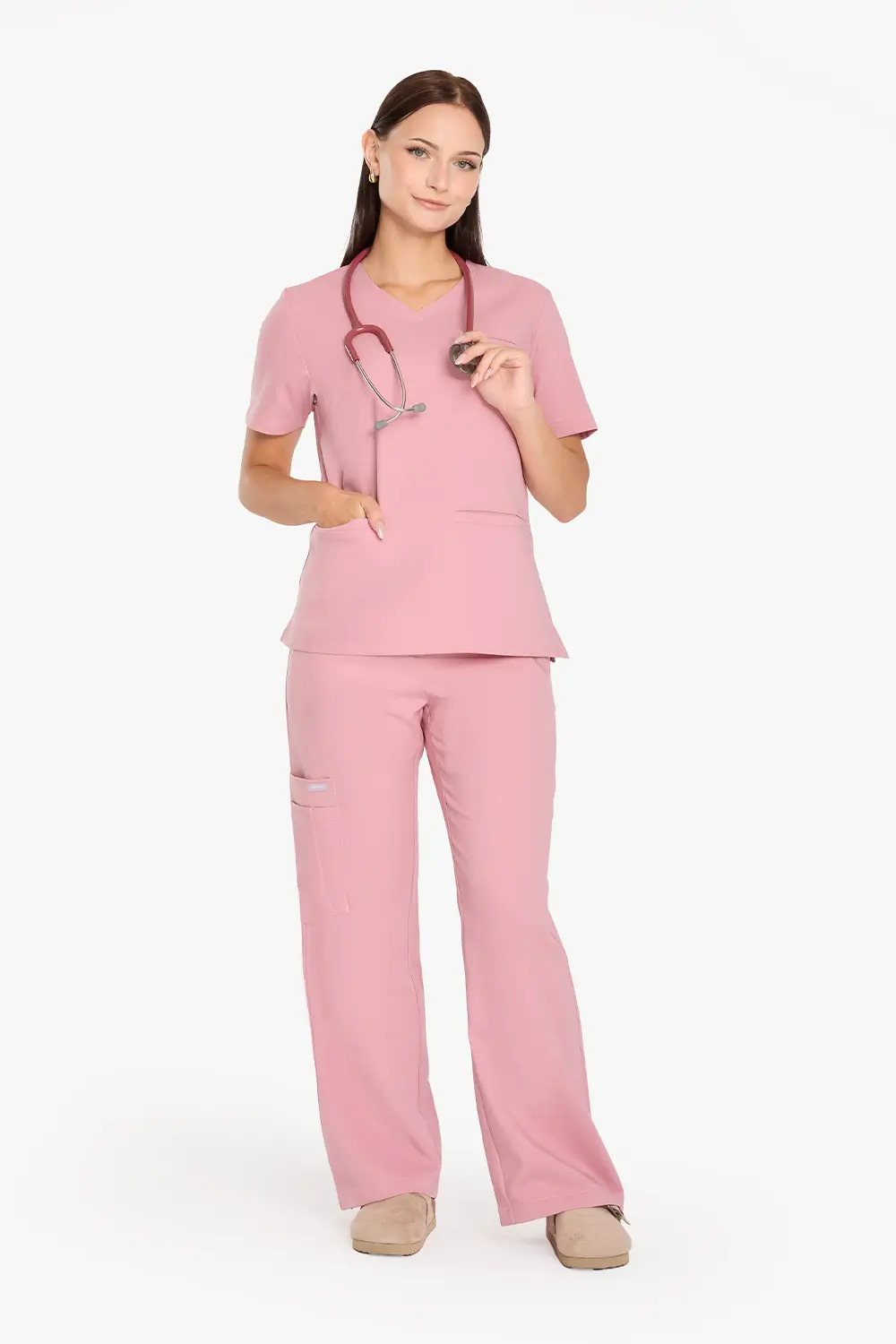 Bluza Medyczna Basic Damska - Cotton Candy - obrazek 4