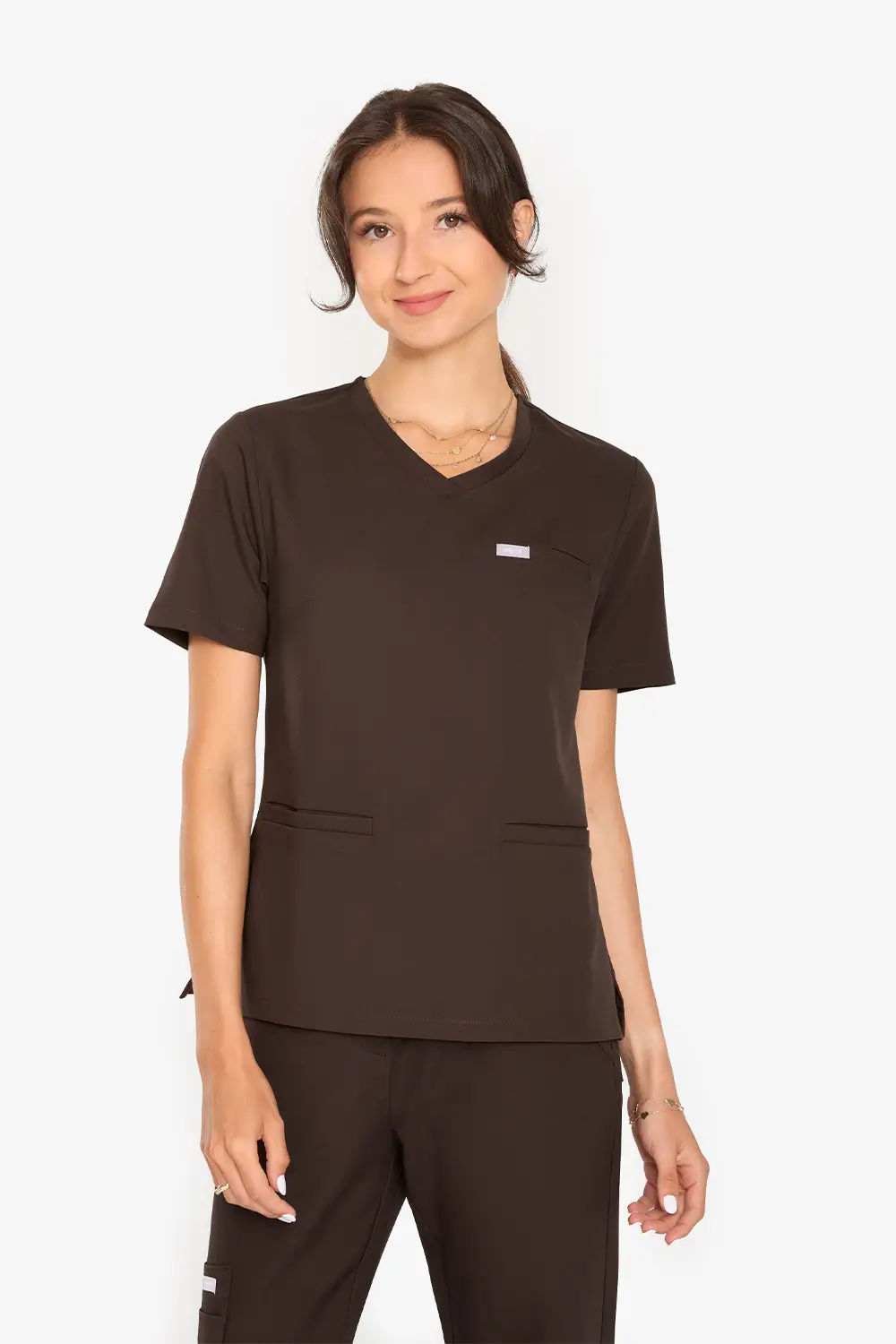 Bluza Medyczna Basic Damska - Hot Chocolate