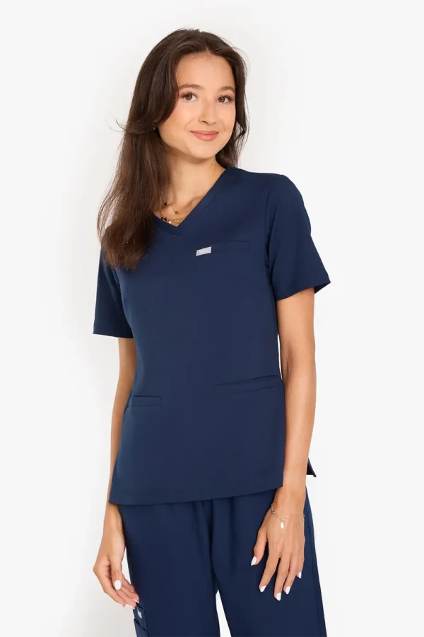 Bluza Medyczna Basic Damska - Light Navy
