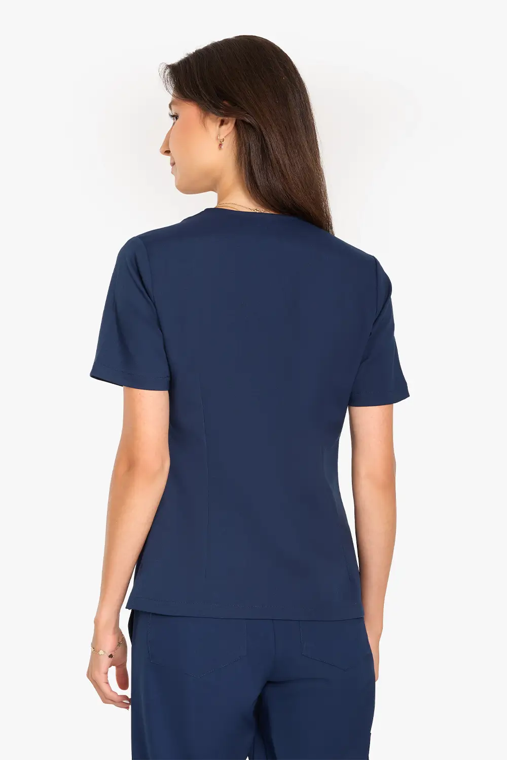 Bluza Medyczna Basic Damska - Light Navy - obrazek 2