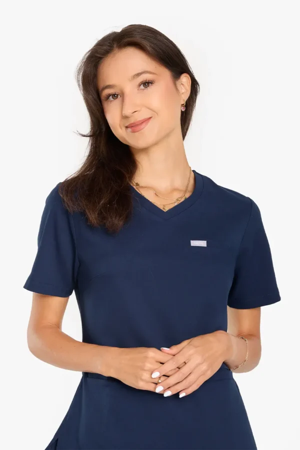 Bluza Medyczna Basic Damska - Light Navy