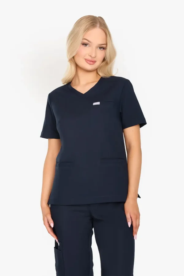 Bluza Medyczna Basic Damska - Midnight Blue