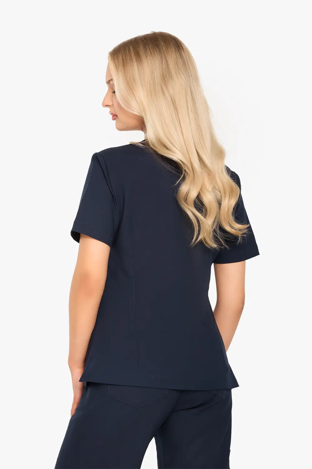 Bluza Medyczna Basic Damska - Midnight Blue - obrazek 2