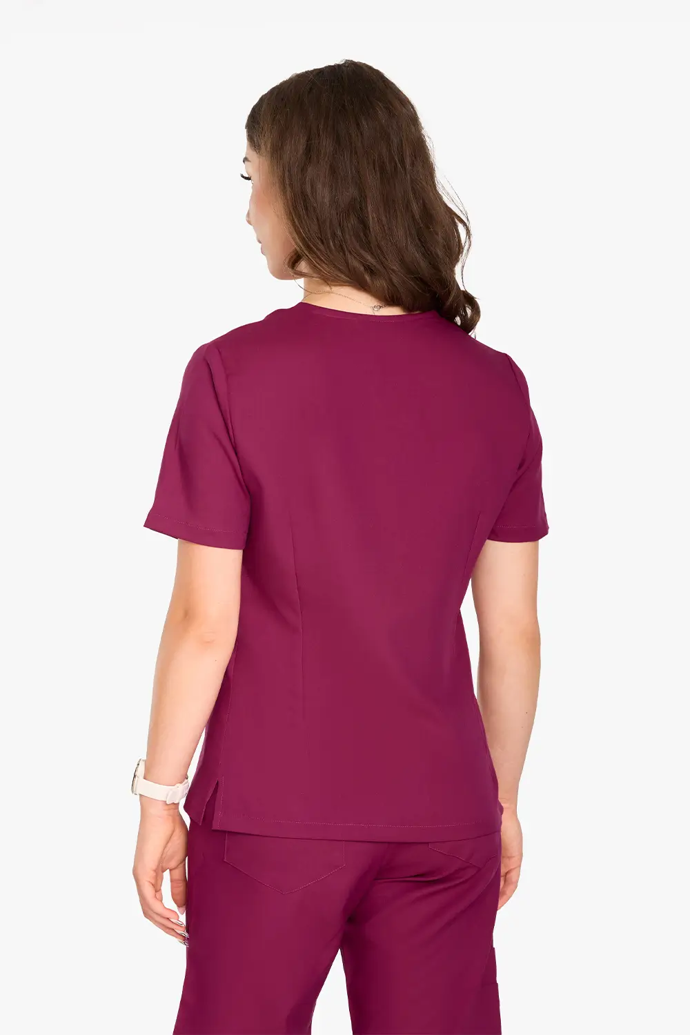 Bluza Medyczna Basic Damska - Mulled Wine - obrazek 2