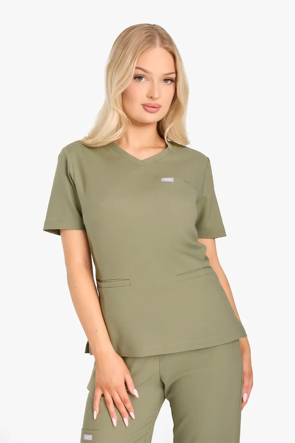 Bluza Medyczna Basic Damska - Olive Drab
