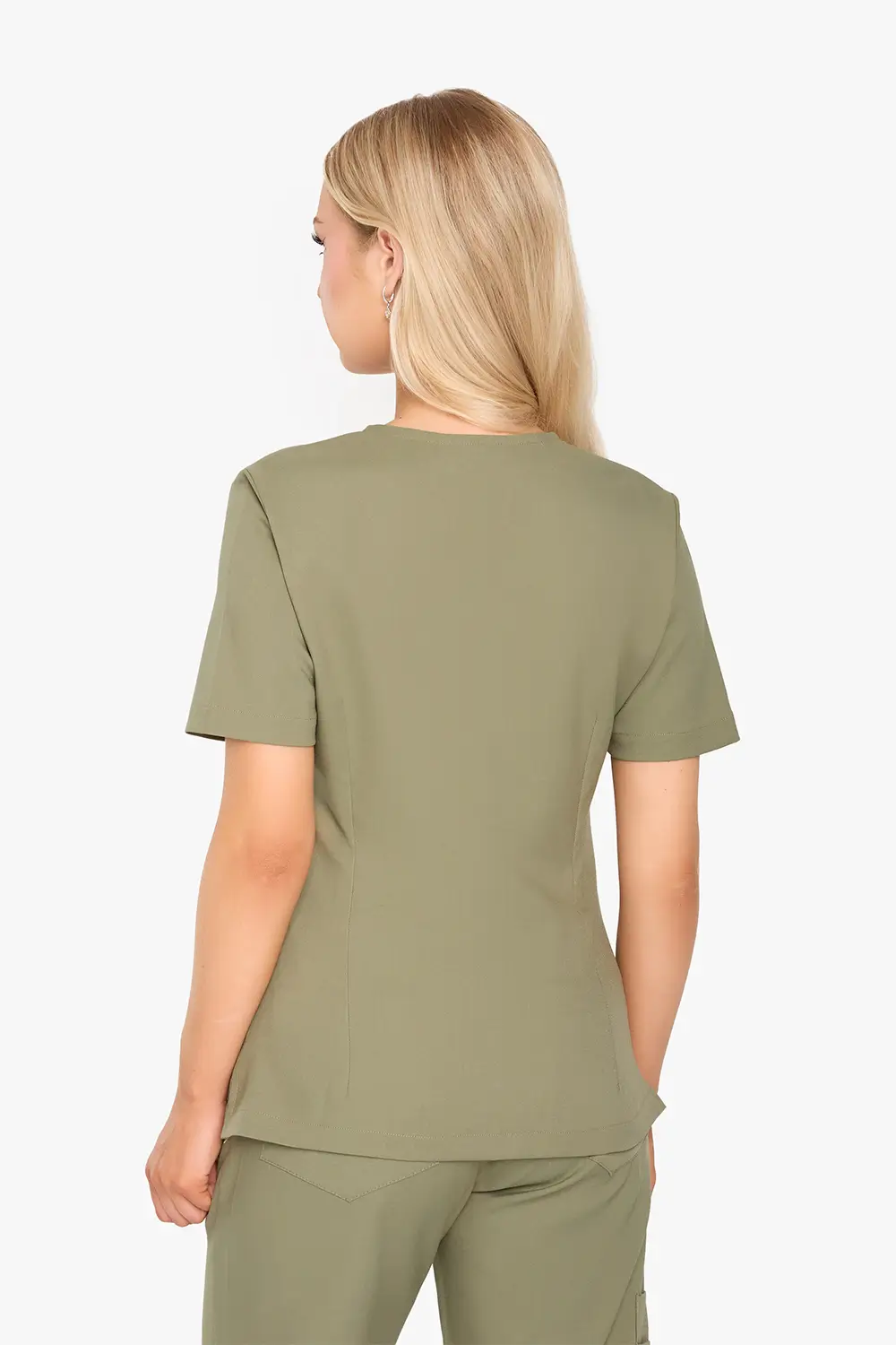 Bluza Medyczna Basic Damska - Olive Drab - obrazek 2