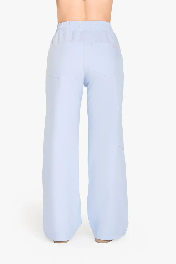 Spodnie Medyczne Damskie Szerokie - Baby Blue
