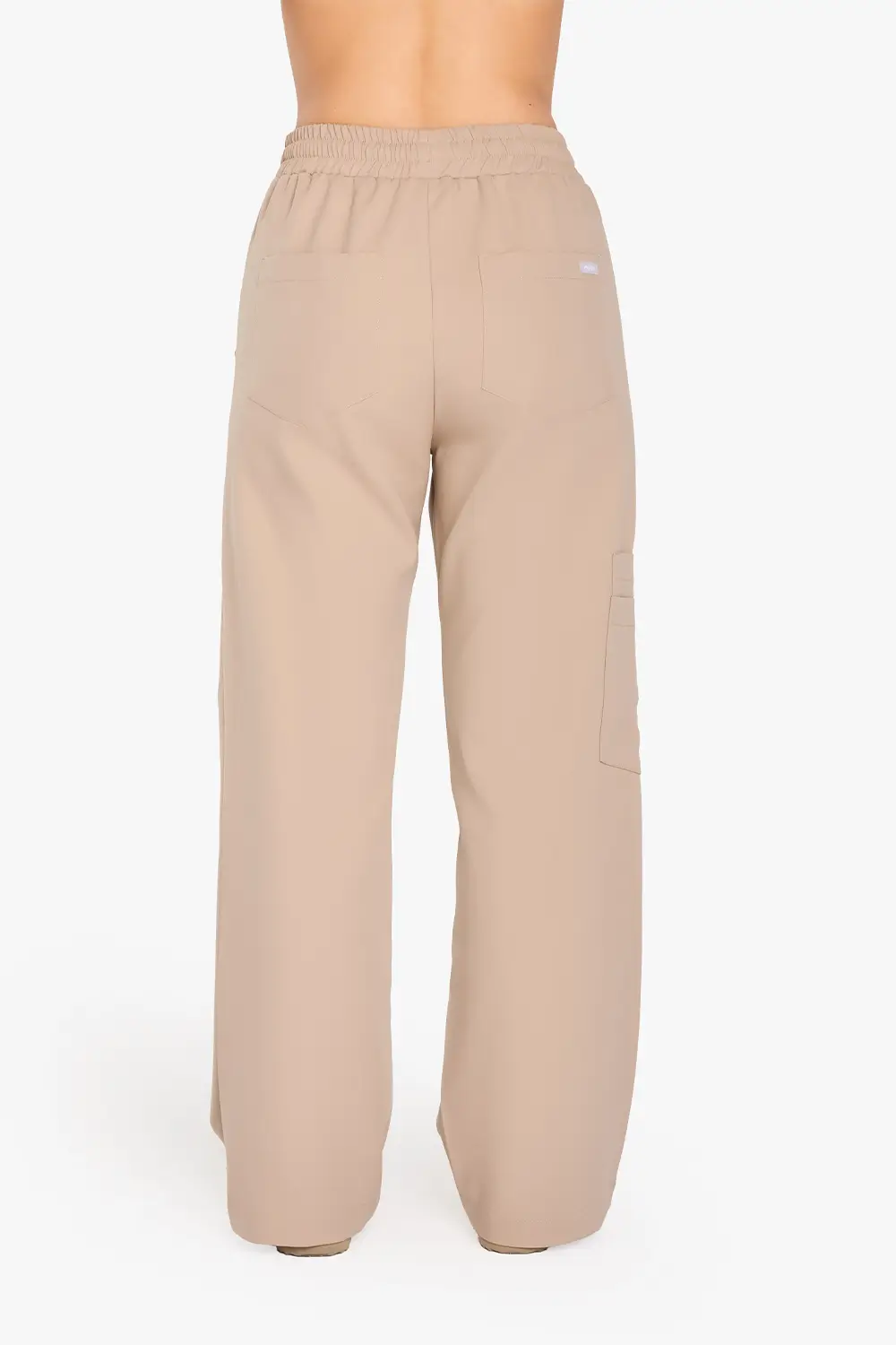 Spodnie Medyczne Damskie Szerokie - Beige - obrazek 3