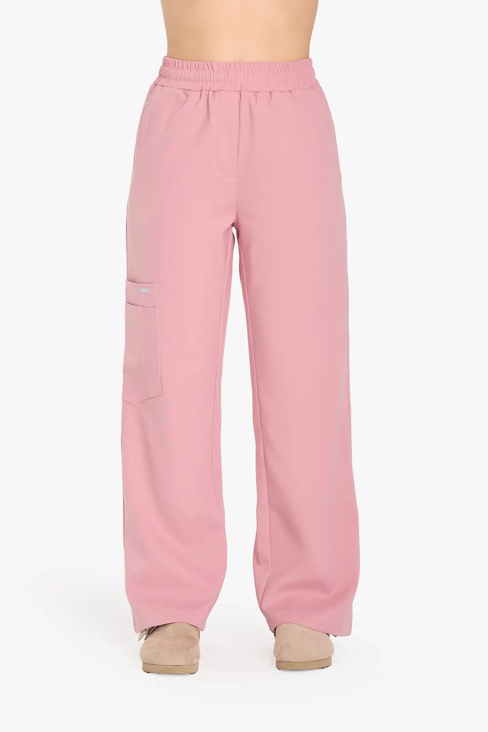 Spodnie Medyczne Damskie Szerokie - Cotton Candy - obrazek 2