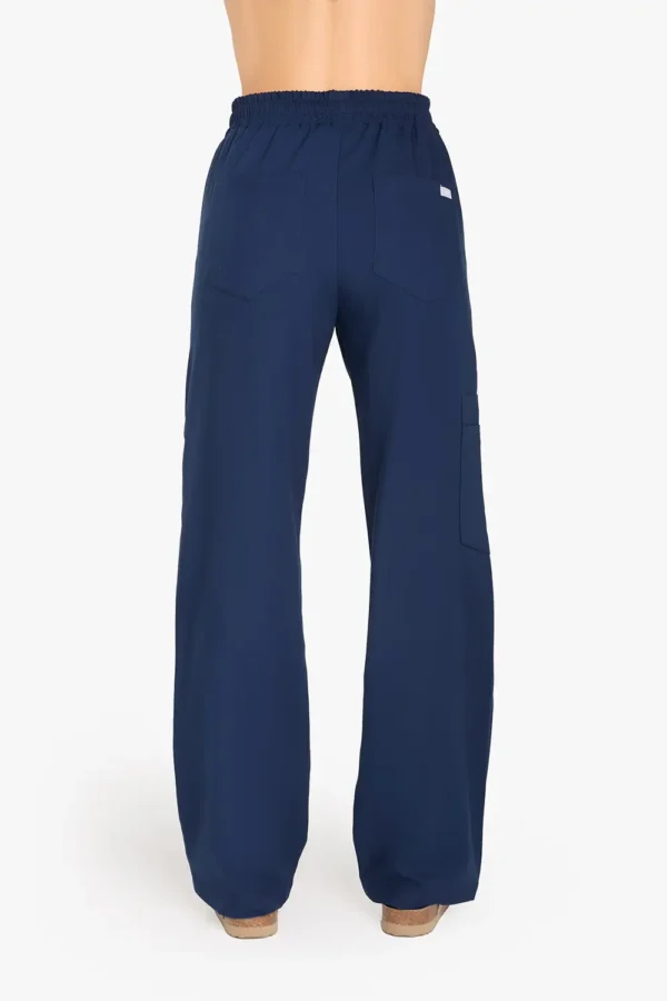 Spodnie Medyczne Damskie Szerokie - Light Navy