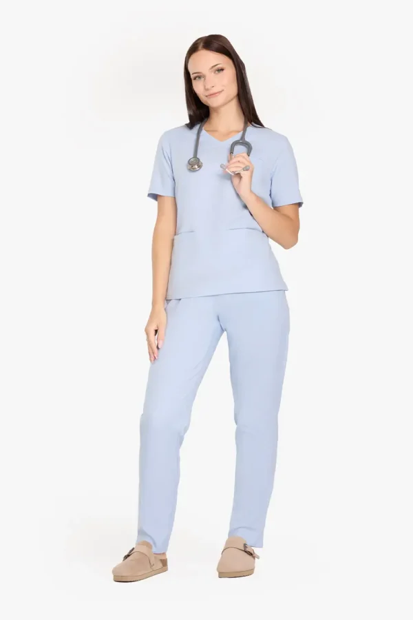 Spodnie Medyczne Damskie Basic - Baby Blue