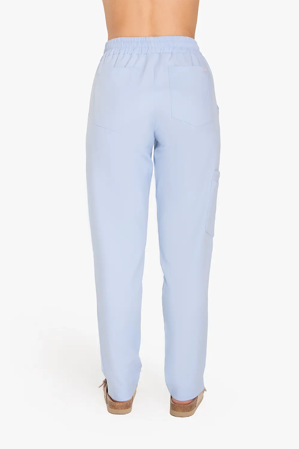 Spodnie Medyczne Damskie Basic - Baby Blue - obrazek 3