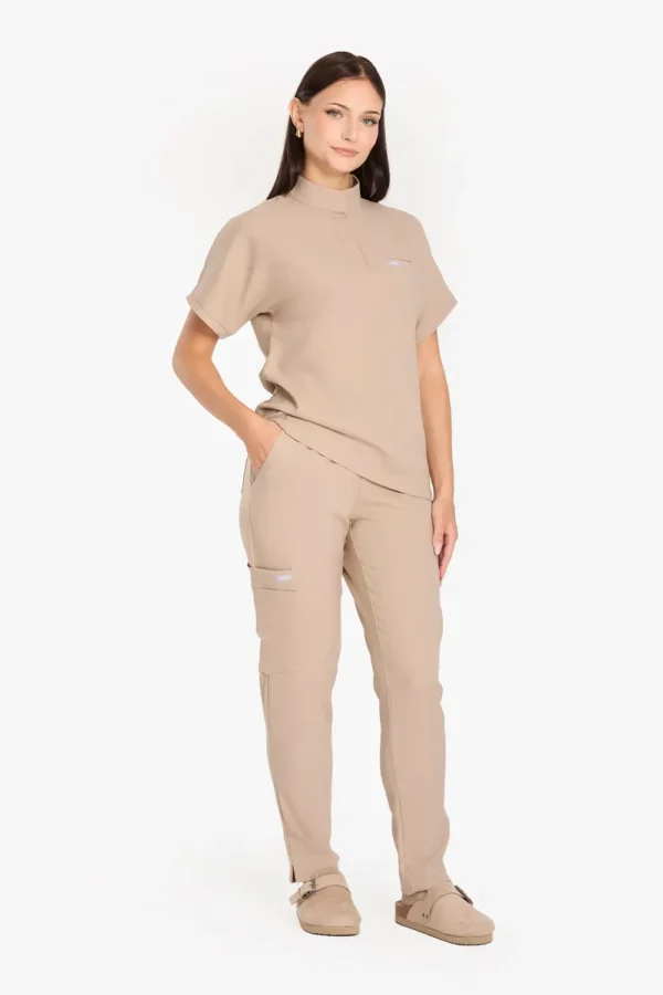 Spodnie Medyczne Damskie Basic - Beige
