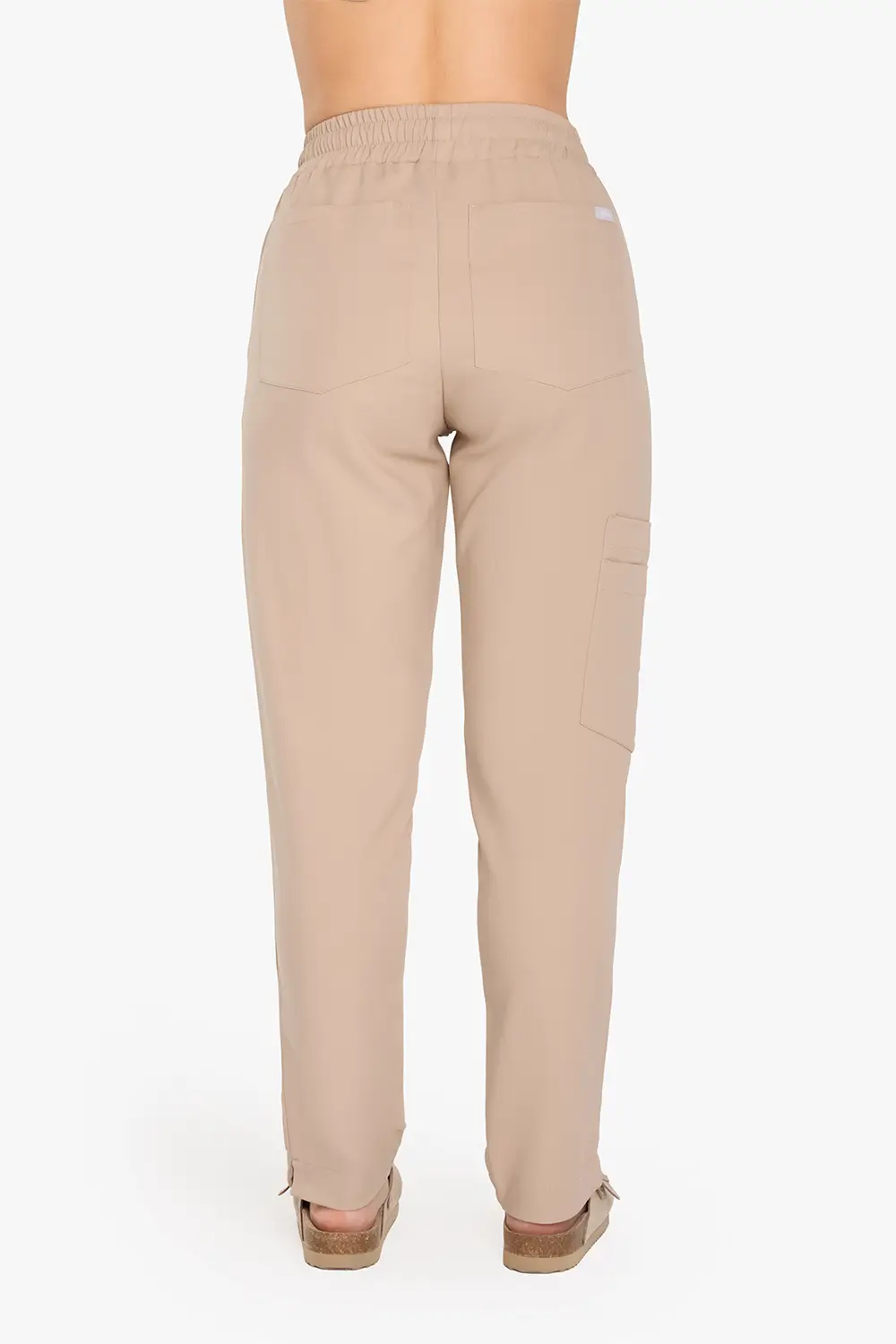 Spodnie Medyczne Damskie Basic - Beige - obrazek 3