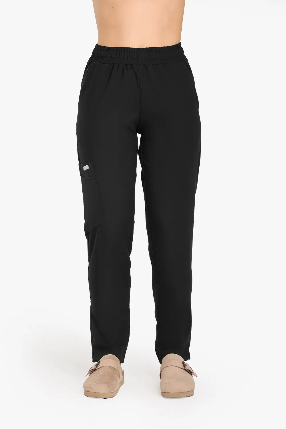 Spodnie Medyczne Damskie Basic - Black - obrazek 2