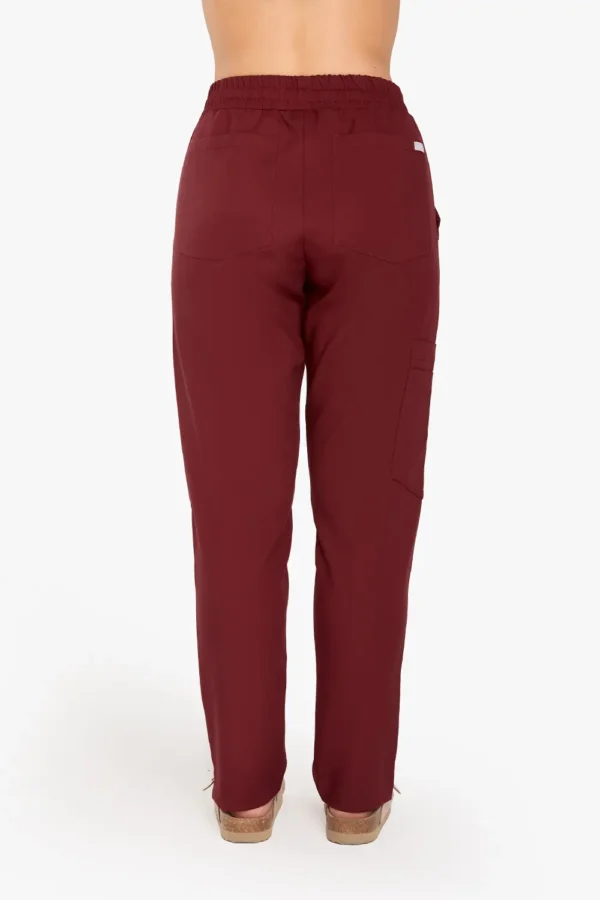Spodnie Medyczne Damskie Basic - Burgundy