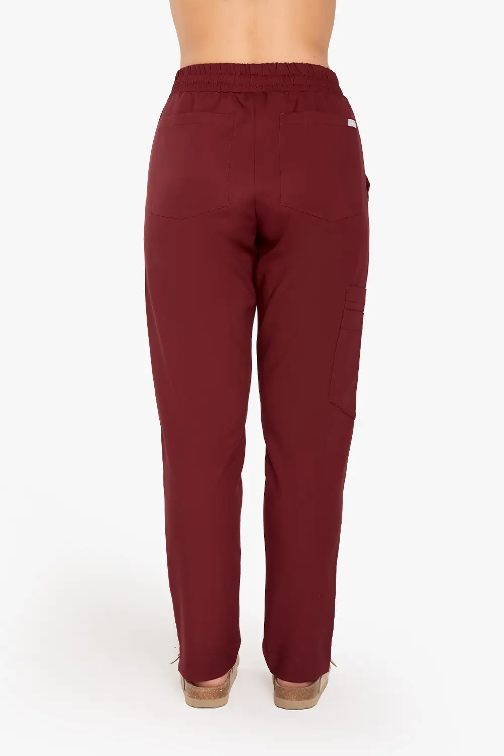 Spodnie Medyczne Damskie Basic - Burgundy - obrazek 3