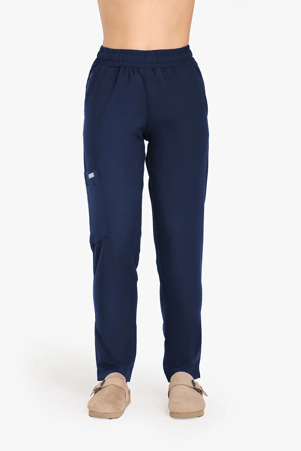 Spodnie Medyczne Damskie Basic - Light Navy - obrazek 2