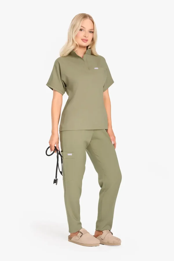 Spodnie Medyczne Damskie Basic - Olive Drab