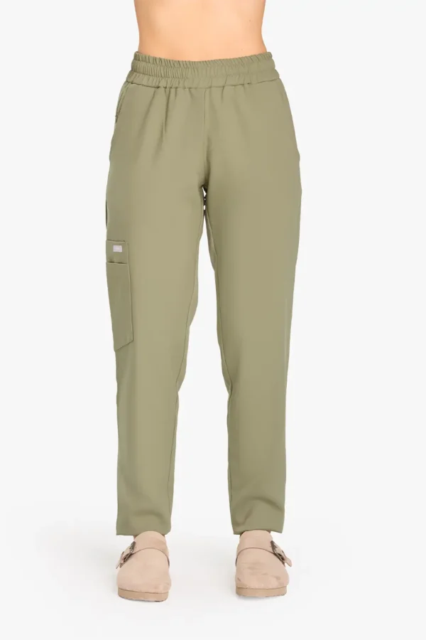 Spodnie Medyczne Damskie Basic - Olive Drab