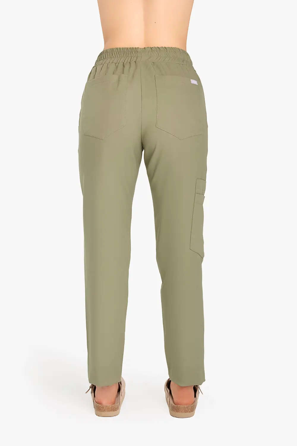 Spodnie Medyczne Damskie Basic - Olive Drab - obrazek 3