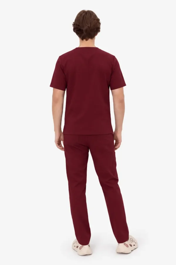 Spodnie Medyczne Męskie Basic - Burgundy