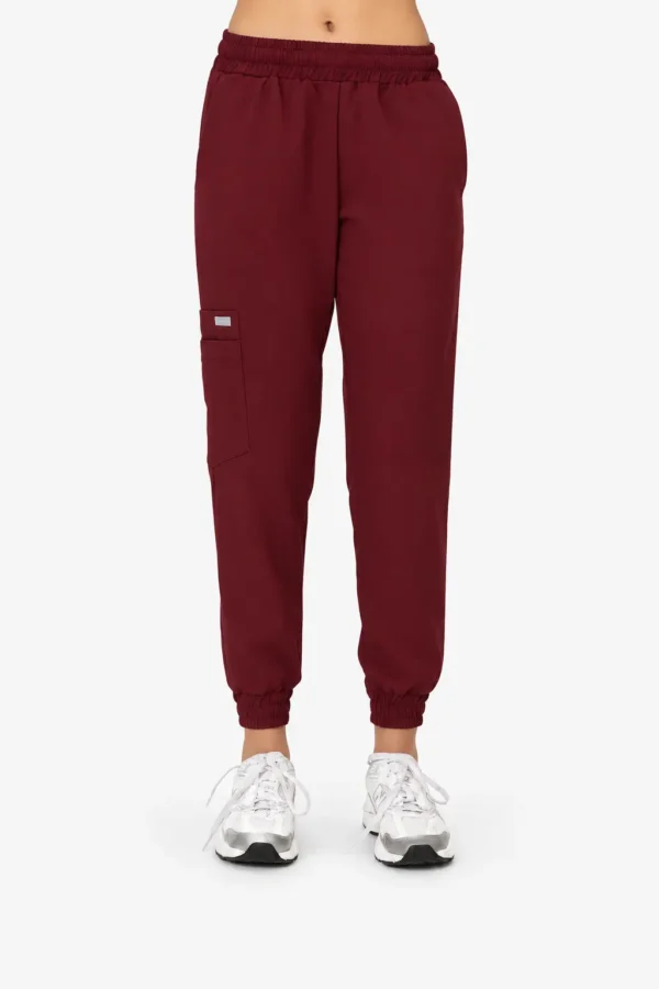 Spodnie Medyczne Damskie Joggery - Burgundy