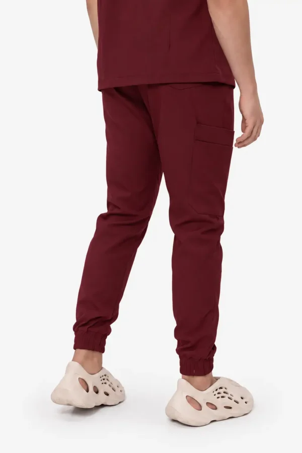 Spodnie Medyczne Męskie Joggery - Burgundy