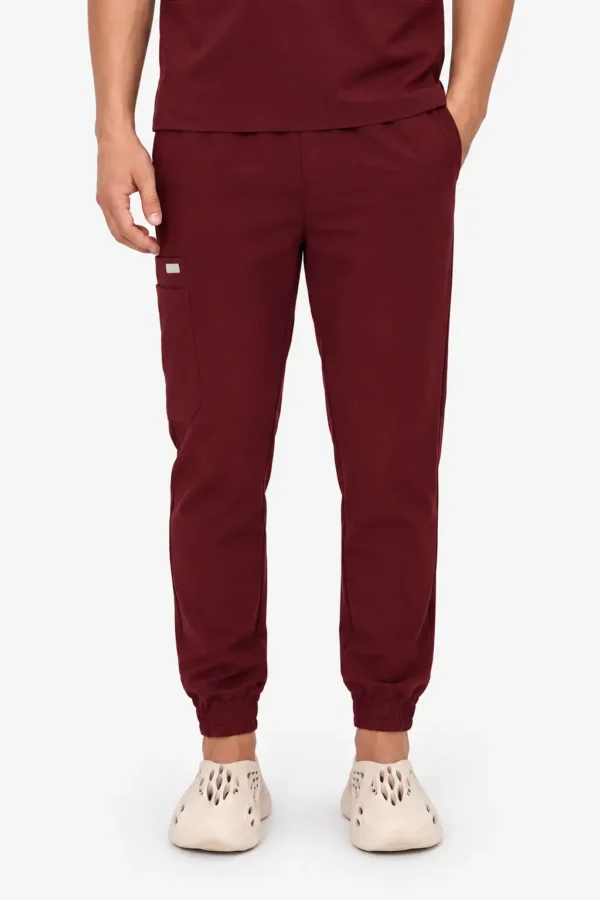 Spodnie Medyczne Męskie Joggery - Burgundy