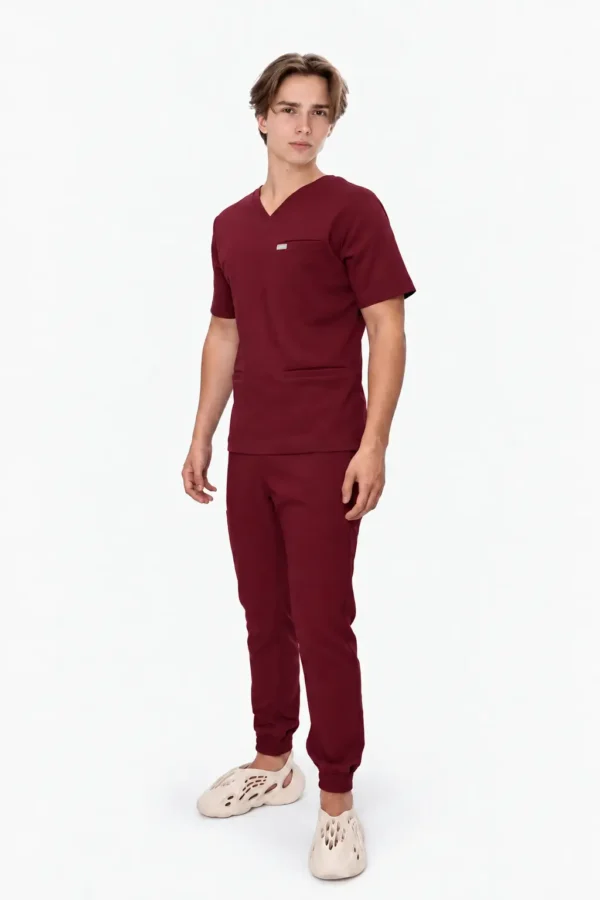 Bluza Medyczna Męska Basic - Burgundy
