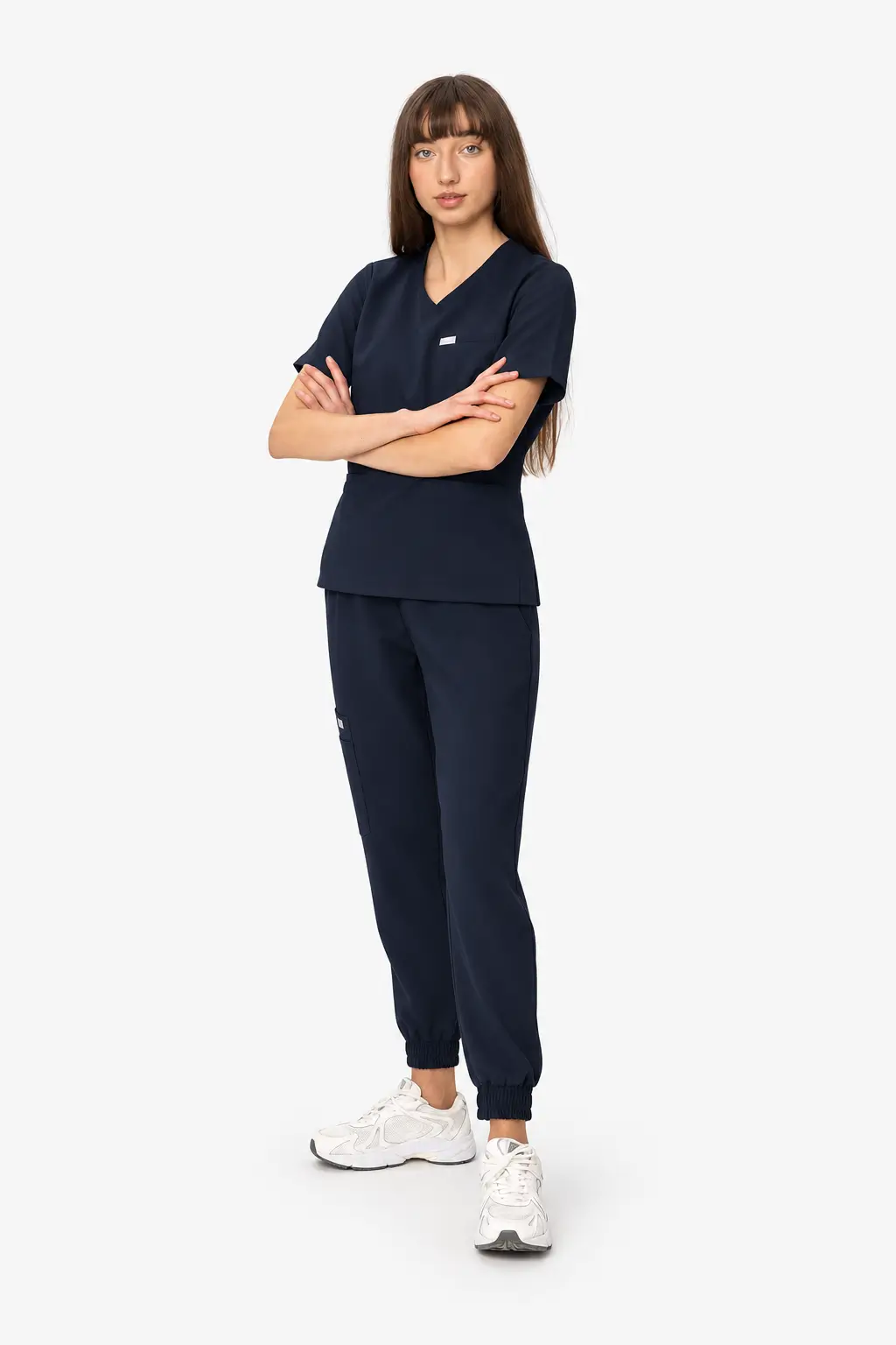 Spodnie Medyczne Damskie Joggery - Midnight Blue - obrazek 3