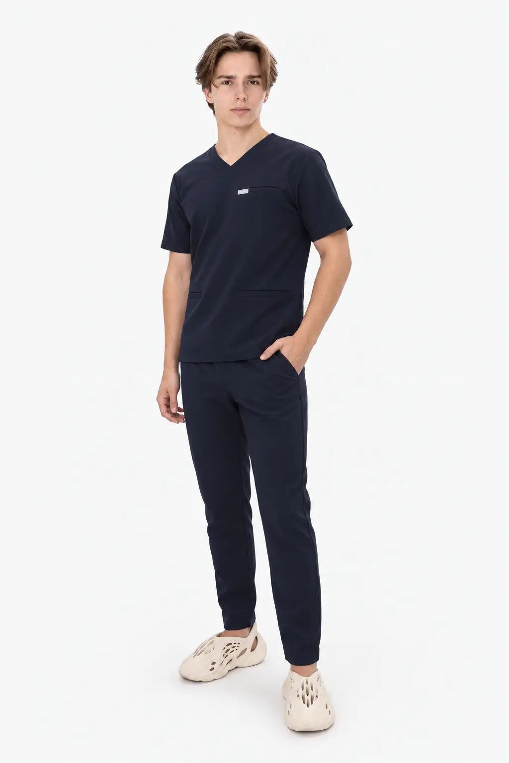 Spodnie Medyczne Męskie Basic - Midnight Blue - obrazek 2
