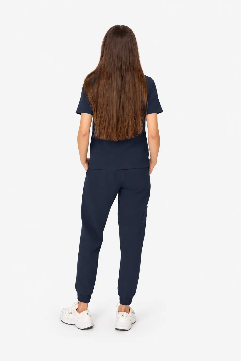 Spodnie Medyczne Damskie Joggery - Midnight Blue - obrazek 4