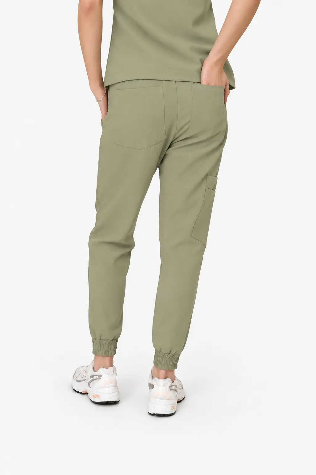 Spodnie Medyczne Damskie Joggery - Olive Drab - obrazek 2